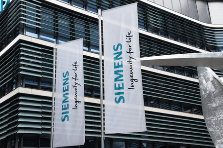 Munich, Bavaria, Germany - June 22, 2019: Headquarters of Siemens AG in Munich, Germany - Siemens is...