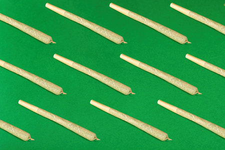 seamless pattern of twisted joints on a green backgroundの写真素材