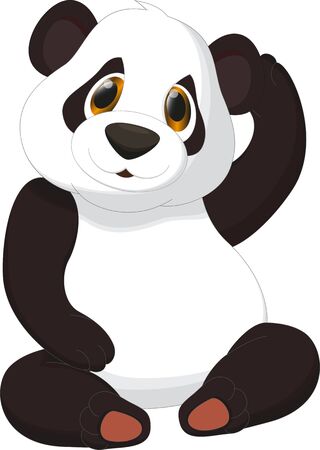 cute panda cartoonのイラスト素材