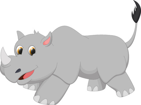 cute rhino cartoonのイラスト素材