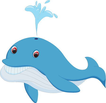 cute whale cartoonのイラスト素材