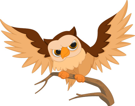 owl cartoonのイラスト素材