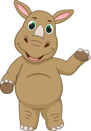 cute rhino cartoonのイラスト素材