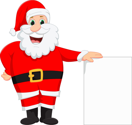 santa claus with blank signのイラスト素材