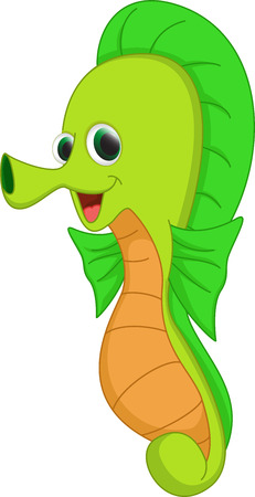 Cute sea horse cartoonのイラスト素材