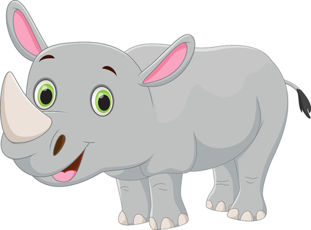 cute cartoon rhinoのイラスト素材