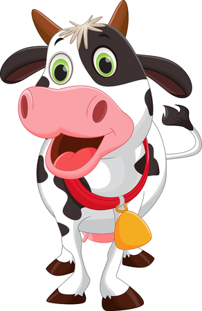 Happy cow cartoonのイラスト素材