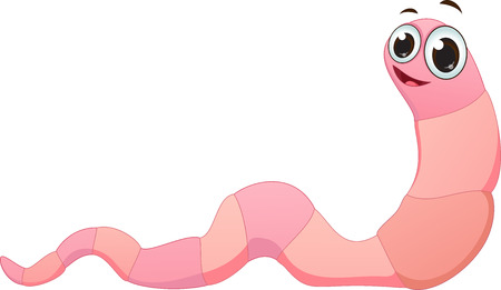 cute worm cartoonのイラスト素材