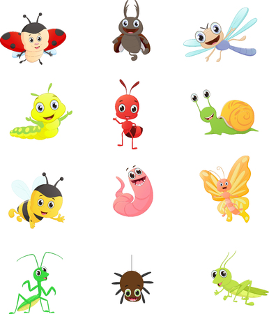 Insect cartoon collectionのイラスト素材