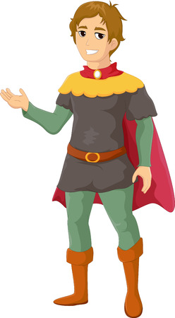 Illustration of Prince cartoon waving handのイラスト素材