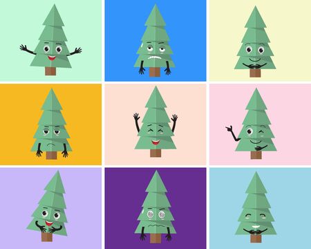 Illustration of Christmas tree setのイラスト素材