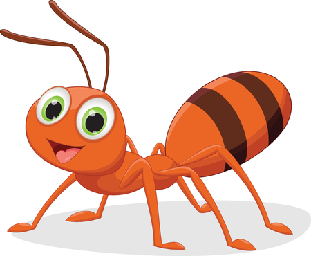 Illustration of happy ant cartoonのイラスト素材