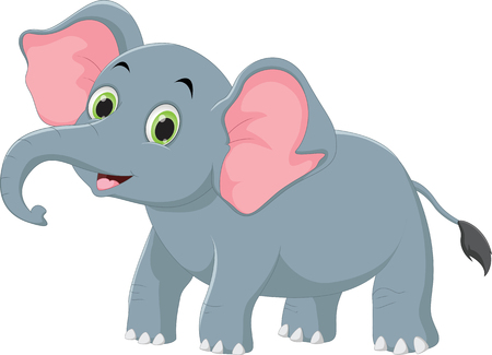 cute elephant cartoonのイラスト素材