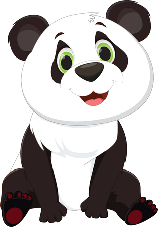 cute panda cartoon Vector illustration.のイラスト素材