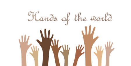 open multicolored hands with the inscription close-up talking about the unity of the group in vectorのイラスト素材