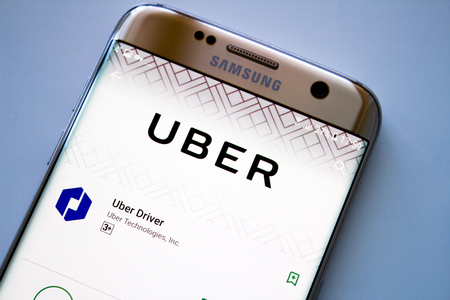 Kazan, Russian Federation - Jun 15, 2018: Uber app on App Store.のeditorial素材