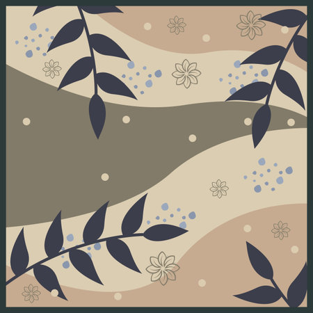 Silk scarf abstract pattern design with floral style. Design useful for hijab, kerchief, bandana, fabric, fashion, shawl, wallpaper, bed cover, etc.のイラスト素材