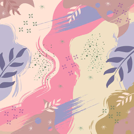 Silk scarf abstract pattern design with floral style. Design useful for hijab, kerchief, bandana, fabric, fashion, shawl, wallpaper, bed cover, etc.のイラスト素材