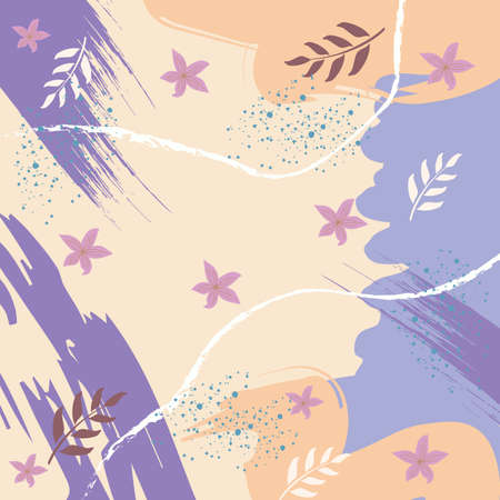 Silk scarf abstract pattern design with floral style. Design useful for hijab, kerchief, bandana, fabric, fashion, shawl, wallpaper, bed cover, etc.のイラスト素材