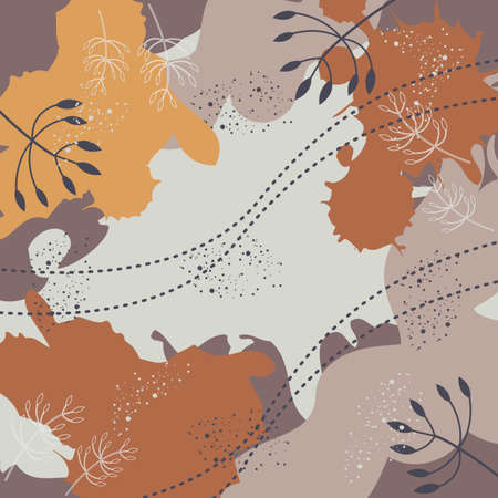 Silk scarf abstract pattern design with floral style. Design useful for hijab, kerchief, bandana, fabric, fashion, shawl, wallpaper, bed cover, etc.のイラスト素材