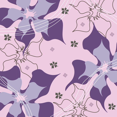 Silk scarf abstract pattern design with floral style. Design useful for hijab, kerchief, bandana, fabric, fashion, shawl, wallpaper, bed cover, etc.のイラスト素材