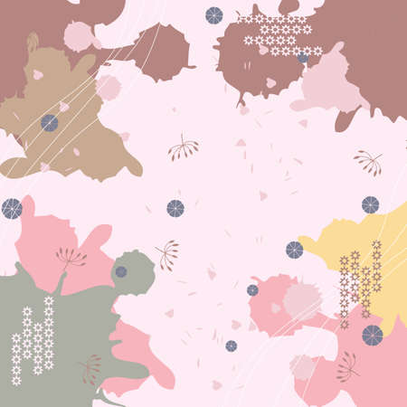 Silk scarf abstract pattern design with floral style. Design useful for hijab, kerchief, bandana, fabric, fashion, shawl, wallpaper, bed cover, etc.のイラスト素材