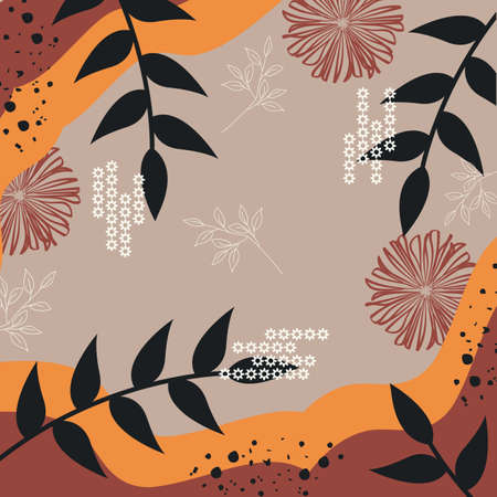 Silk scarf abstract pattern design with floral style. Design useful for hijab, kerchief, bandana, fabric, fashion, shawl, wallpaper, bed cover, etc.のイラスト素材
