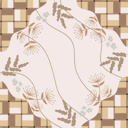 Silk scarf abstract pattern design with floral style. Design useful for hijab, kerchief, bandana,...