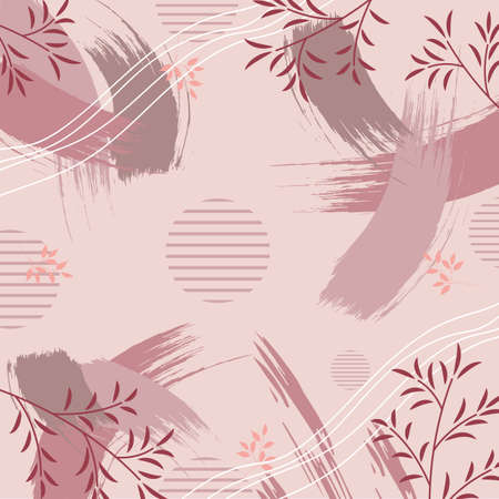 Silk scarf abstract pattern design with floral style. Design useful for hijab, kerchief, bandana, fabric, fashion, shawl, wallpaper, bed cover, etc.のイラスト素材