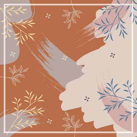 Silk scarf abstract pattern design with floral style. Design useful for hijab, kerchief, bandana, fabric, fashion, shawl, wallpaper, bed cover, etc.のイラスト素材