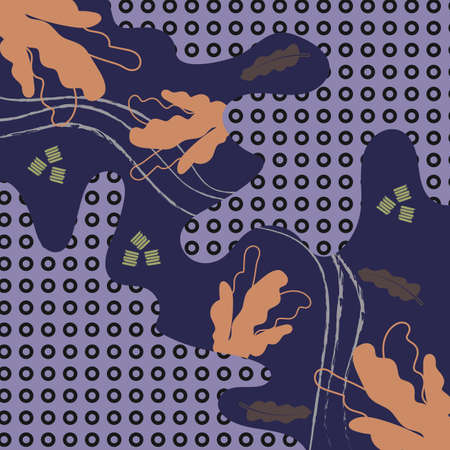 Silk scarf abstract pattern design with floral style. Design useful for hijab, kerchief, bandana, fabric, fashion, shawl, wallpaper, bed cover, etc.のイラスト素材