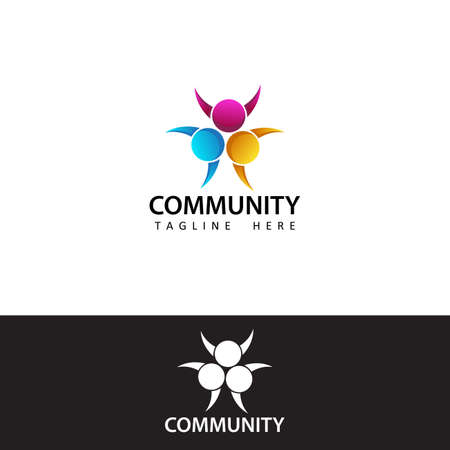 Human social, unity, together, connection, relation, community logo template design vectorのイラスト素材