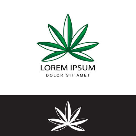cannabis logo template design vector with isolated backgroundのイラスト素材