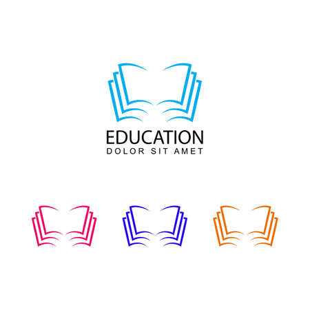 education book logo template design vectorのイラスト素材