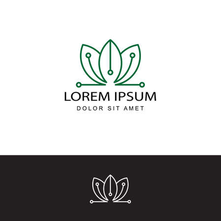 green eco technology logo template design vectorのイラスト素材
