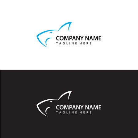 shark logo template design vectorのイラスト素材