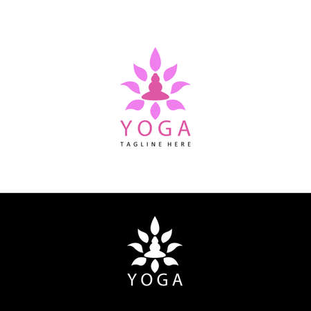yoga logo template design for spaのイラスト素材