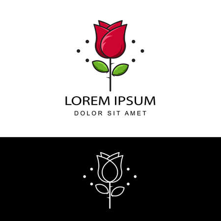 rose logo template design vectorのイラスト素材