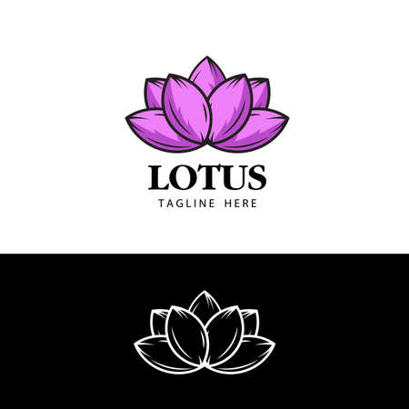 lotus logo template design vectorのイラスト素材