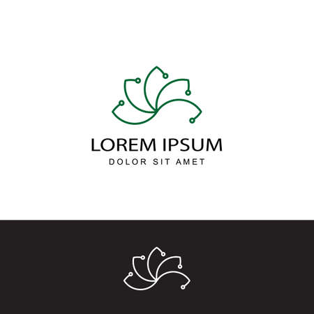 green eco technology logo template design vectorのイラスト素材
