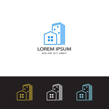 realty estate, apartment, residential property, hotel, real estate logo template design vectorのイラスト素材