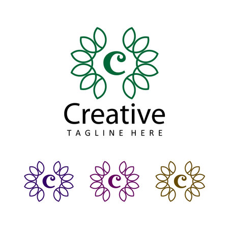 letter c creative logo template design vectorのイラスト素材