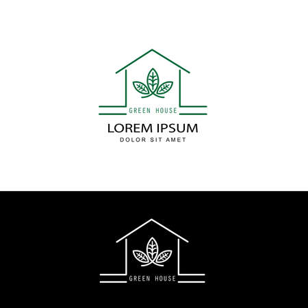green house logo template design vectorのイラスト素材