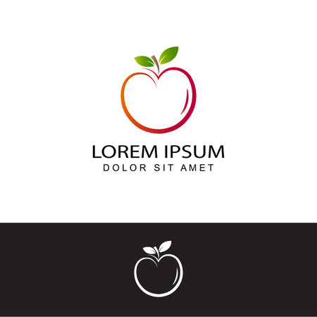 apple logo template design vectorのイラスト素材