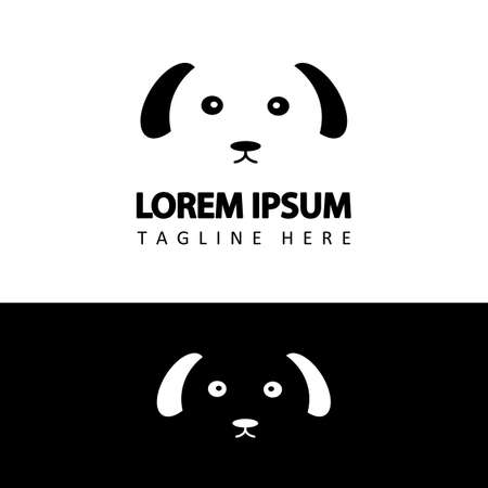 dog logo template design vector in isolated white backgroundのイラスト素材