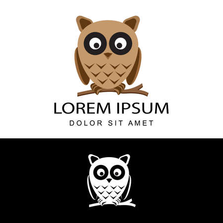 owl logo template design vectorのイラスト素材