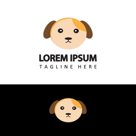 dog logo template design vector in isolated white backgroundのイラスト素材