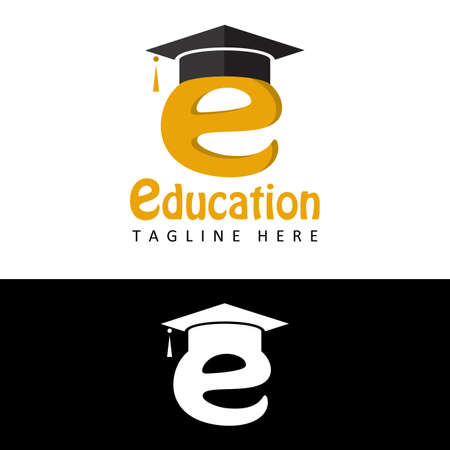 education graduation letter e logo template design vectorのイラスト素材