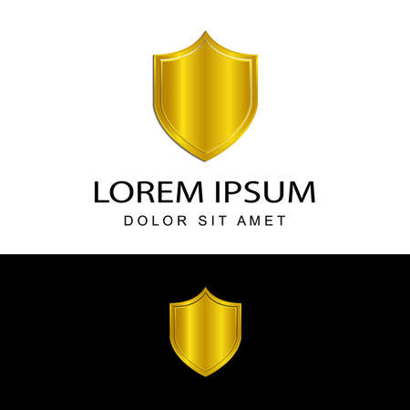 gold shield logo template design vectorのイラスト素材