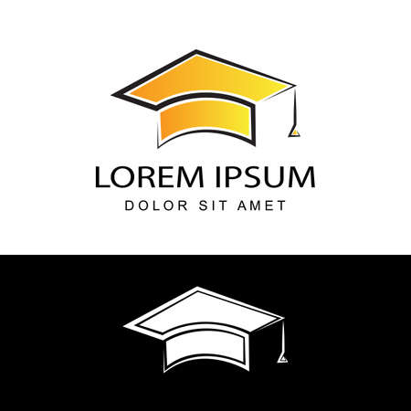 graduation logo template design vector with isolated backgroundのイラスト素材